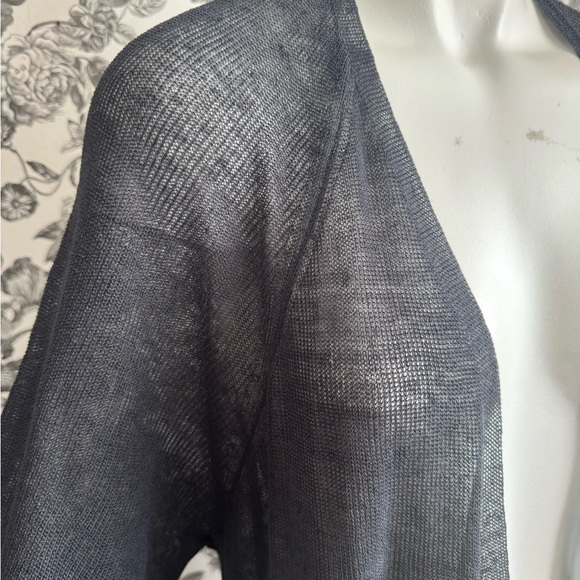 Vintage EILEEN FISHER Organic Linen Cardigan Gray Semi Sheer Duster Women’s XL - Picture 5 of 16
